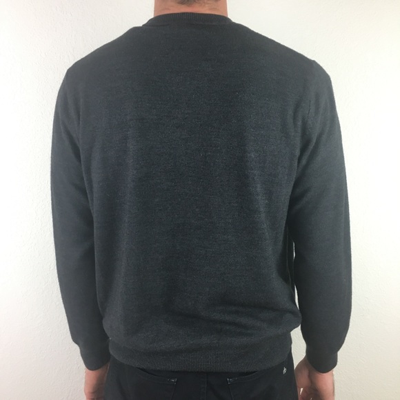 Gray Green Crewneck Sweater Argyle Plaid - Picture 3 of 6